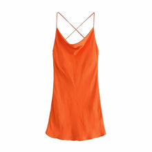 Load image into Gallery viewer, Tie Dye Satin Short Strappy Sexy Backless Dresses