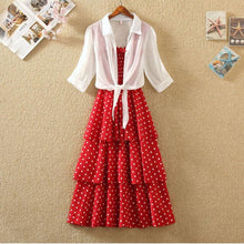 Load image into Gallery viewer, Chiffon dress with blouse two-piece suit