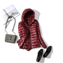 Load image into Gallery viewer, Down Jacket Slim Hooded Outerwear