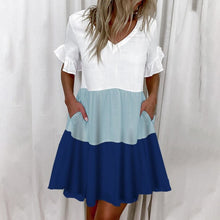 Load image into Gallery viewer, Casual Ruffles Loose V-Neck Dress