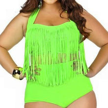 Load image into Gallery viewer, Island Rhythm Retro Tassel High-Waist Bikini Set