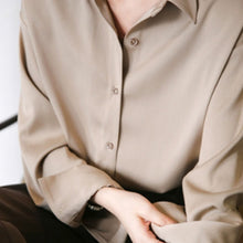 Load image into Gallery viewer, Satin Silk Shirt Vintage Blouse Women