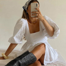 Load image into Gallery viewer, Puff Sleeve Backless Dress