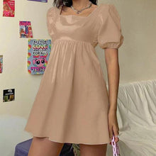 Load image into Gallery viewer, Puff Sleeve Backless Dress