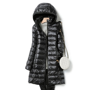 Down Jackets Long Ultra Light Thin Casual Coat Puffer