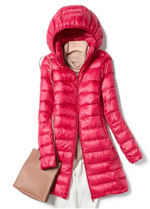 Down Jackets Long Ultra Light Thin Casual Coat Puffer