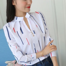 Load image into Gallery viewer, Stripe Print Casual Long Sleeve
