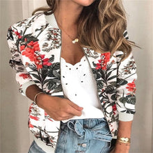 Load image into Gallery viewer, Floral  Zipper Print Bomber Jacket