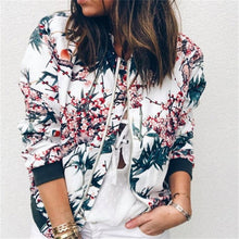Load image into Gallery viewer, Floral  Zipper Print Bomber Jacket