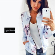 Load image into Gallery viewer, Floral  Zipper Print Bomber Jacket