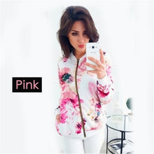 Load image into Gallery viewer, Floral  Zipper Print Bomber Jacket