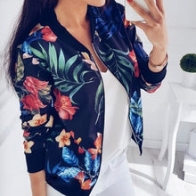 Load image into Gallery viewer, Floral  Zipper Print Bomber Jacket