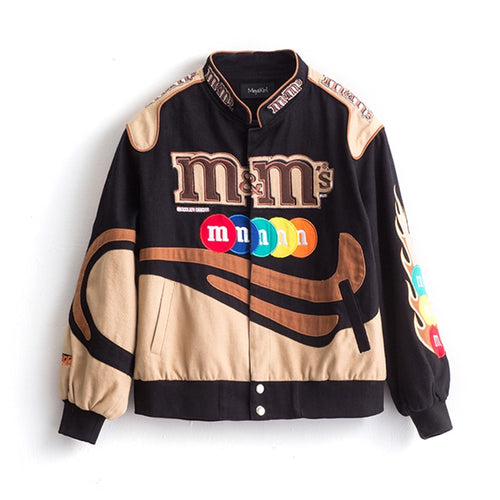 Embroidery Bommer Jackets Long Sleeve  Outwear