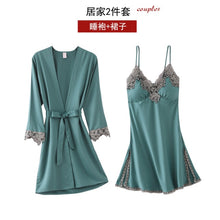 Load image into Gallery viewer, 5PC Silk Robe Sleep Suit