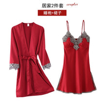 Load image into Gallery viewer, 5PC Silk Robe Sleep Suit