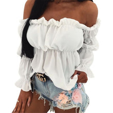 Load image into Gallery viewer, Off Shoulder Chiffon Blouse