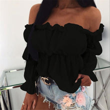 Load image into Gallery viewer, Off Shoulder Chiffon Blouse