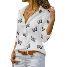 Load image into Gallery viewer, Butterfly Print Blouse Shirt