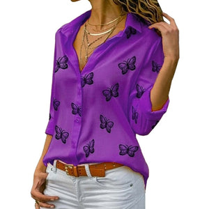 Butterfly Print Blouse Shirt