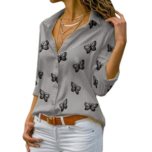 Butterfly Print Blouse Shirt