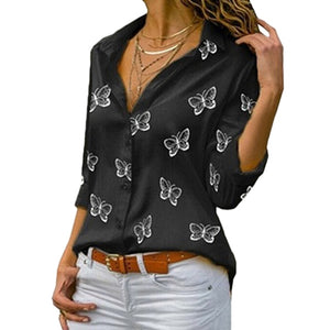 Butterfly Print Blouse Shirt