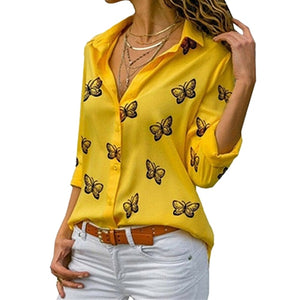 Butterfly Print Blouse Shirt