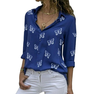 Butterfly Print Blouse Shirt