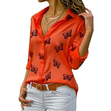 Load image into Gallery viewer, Butterfly Print Blouse Shirt