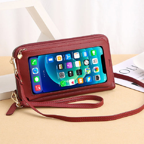 Crossbody Touchscreen Phone Mini Leather Crossbody Handbags