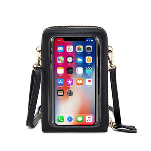 Touch Screen Shoulder Bag 3 Layers Phone Wallet Female Small Messenger Purse Phone Bag For iPhone Samsung Clutch Bags Universal