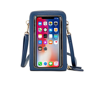 Touch Screen Shoulder Bag 3 Layers Phone Wallet Female Small Messenger Purse Phone Bag For iPhone Samsung Clutch Bags Universal