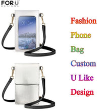 Load image into Gallery viewer, Art Printing Small Pu Leather Cell Phone Bag Women&#39;s Touchscreen Hasp Shoulder Bags Cross Purses  by FORUDESIGNS Black Girls African