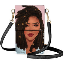 Load image into Gallery viewer, Art Printing Small Pu Leather Cell Phone Bag Women&#39;s Touchscreen Hasp Shoulder Bags Cross Purses  by FORUDESIGNS Black Girls African