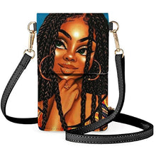 Load image into Gallery viewer, Art Printing Small Pu Leather Cell Phone Bag Women&#39;s Touchscreen Hasp Shoulder Bags Cross Purses  by FORUDESIGNS Black Girls African