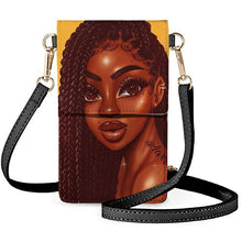 Load image into Gallery viewer, Art Printing Small Pu Leather Cell Phone Bag Women&#39;s Touchscreen Hasp Shoulder Bags Cross Purses  by FORUDESIGNS Black Girls African