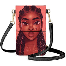 Load image into Gallery viewer, Art Printing Small Pu Leather Cell Phone Bag Women&#39;s Touchscreen Hasp Shoulder Bags Cross Purses  by FORUDESIGNS Black Girls African