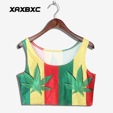 Load image into Gallery viewer, Jamaica Colours Weed Leaf Prints  Sleeveless Fitness Women Crop Top