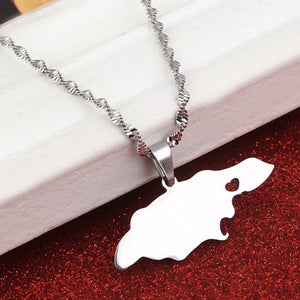 Jamaica Map Pendant Necklaces J