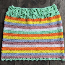 Load image into Gallery viewer, Rainbow Mini Crochet Skirt