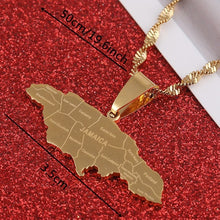 Load image into Gallery viewer, Jamaica Map Pendant Necklaces J