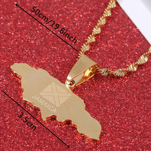 Load image into Gallery viewer, Jamaica Map Pendant Necklaces J
