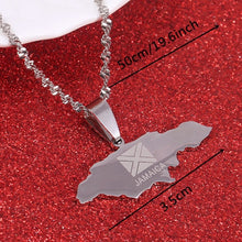 Load image into Gallery viewer, Jamaica Map Pendant Necklaces J
