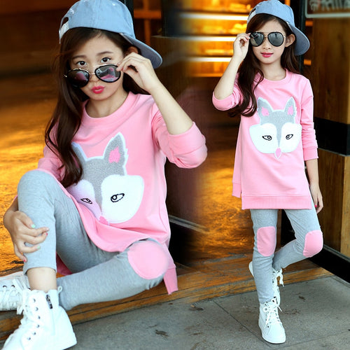 Cartoon Girls Sets Long Sleeve Tracksuit