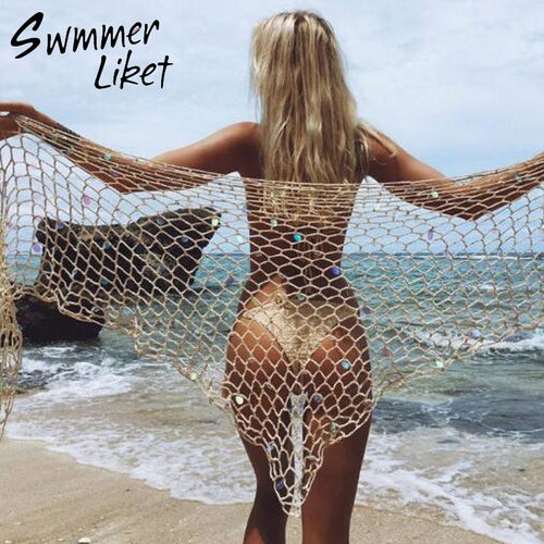 Crochet fishnet  beach wear