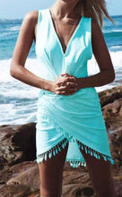 Load image into Gallery viewer, Tassel Deep v-neck Dress